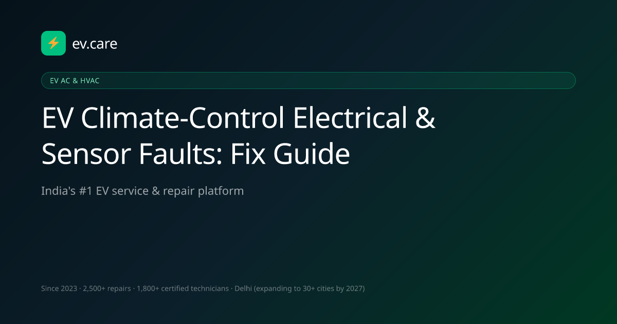 EV Climate-Control Electrical & Sensor Faults: Fix Guide · ev.care