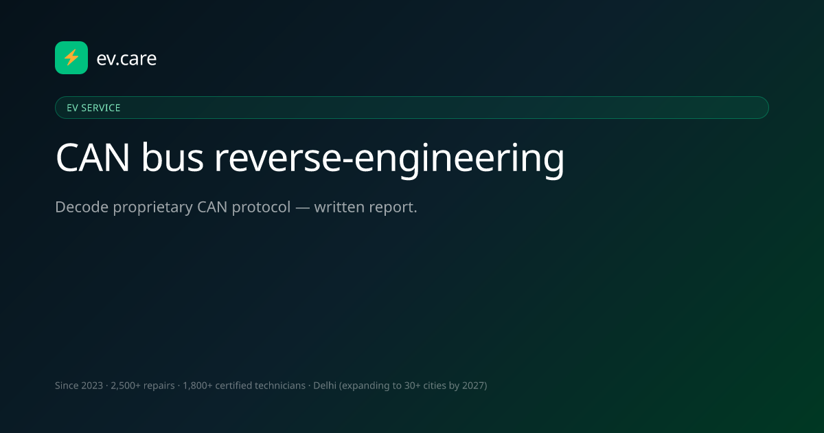 CAN bus reverse-engineering · ₹39,999 · ev.care · ev.care