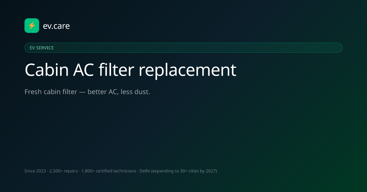 Cabin AC filter replacement
