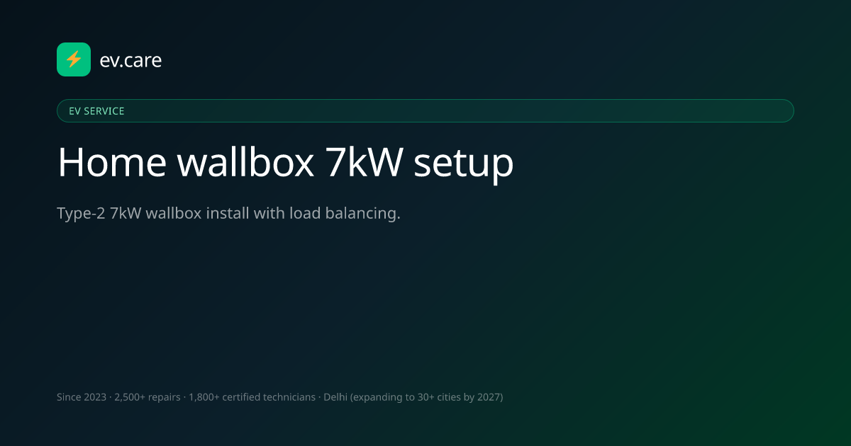 Home wallbox 7kW setup