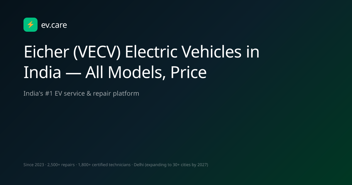 Eicher (VECV) Electric Vehicles in India — All Models, Prices & Specs ...