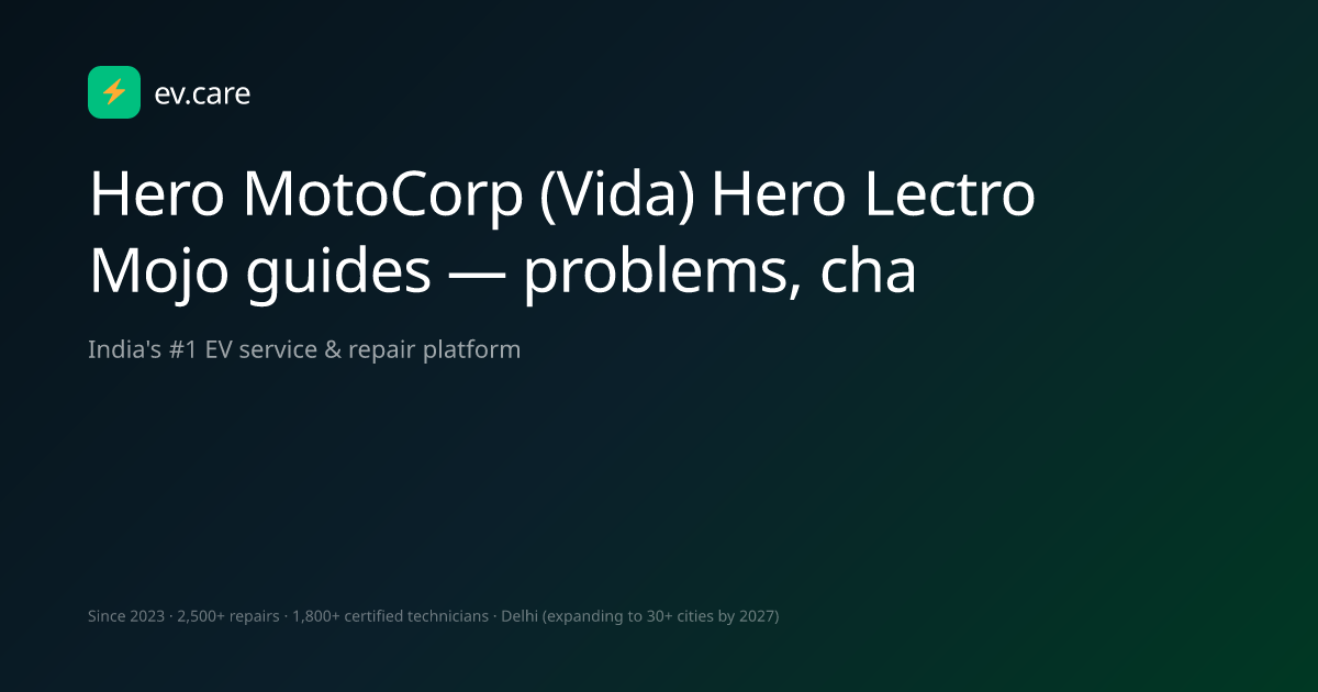Hero MotoCorp (Vida) Hero Lectro Mojo guides — problems, charging ...