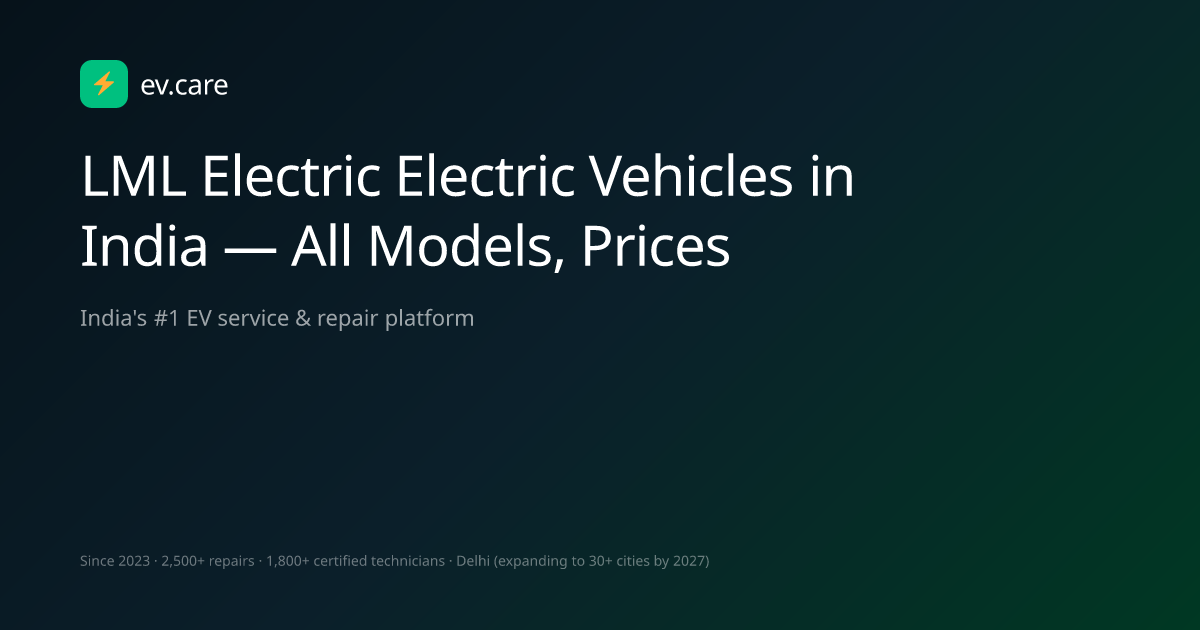 LML Electric Electric Vehicles in India — All Models, Prices & Specs ...