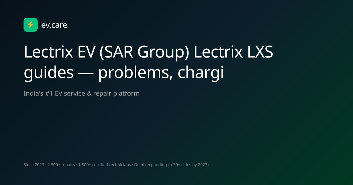 Lectrix EV (SAR Group) Lectrix LXS guides — problems, charging ...