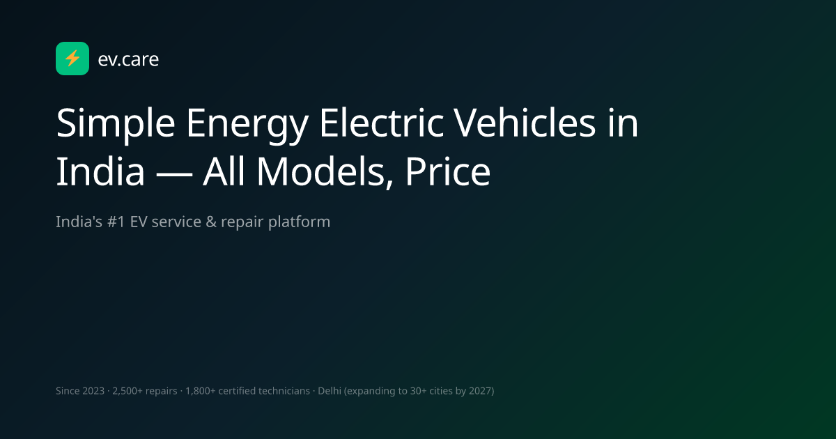 Simple Energy Electric Vehicles in India — All Models, Prices & Specs ...